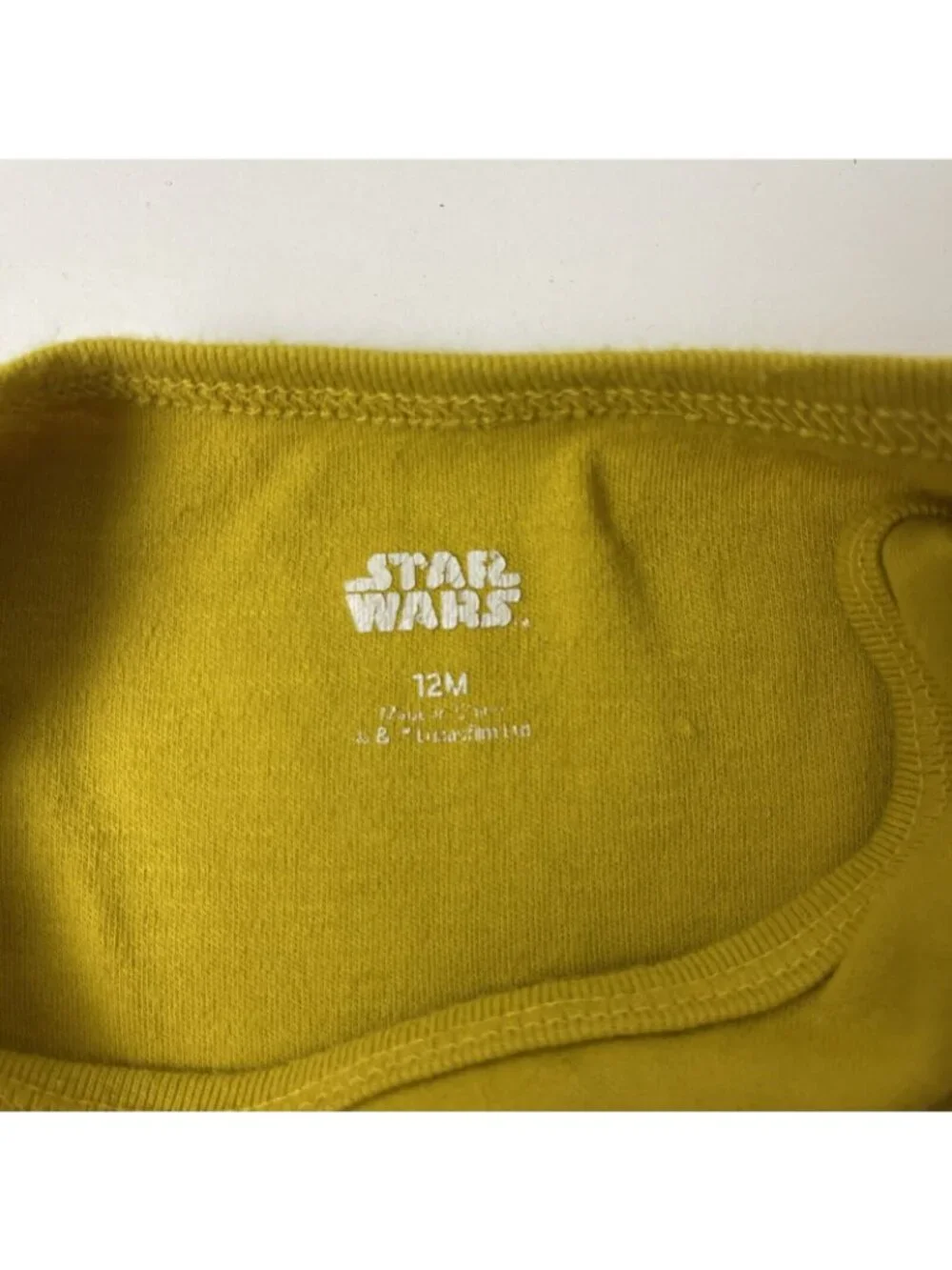 Star Wars Baby One Piece Yellow 12M Cotton Blend Graphic Little Rebel Short Slee